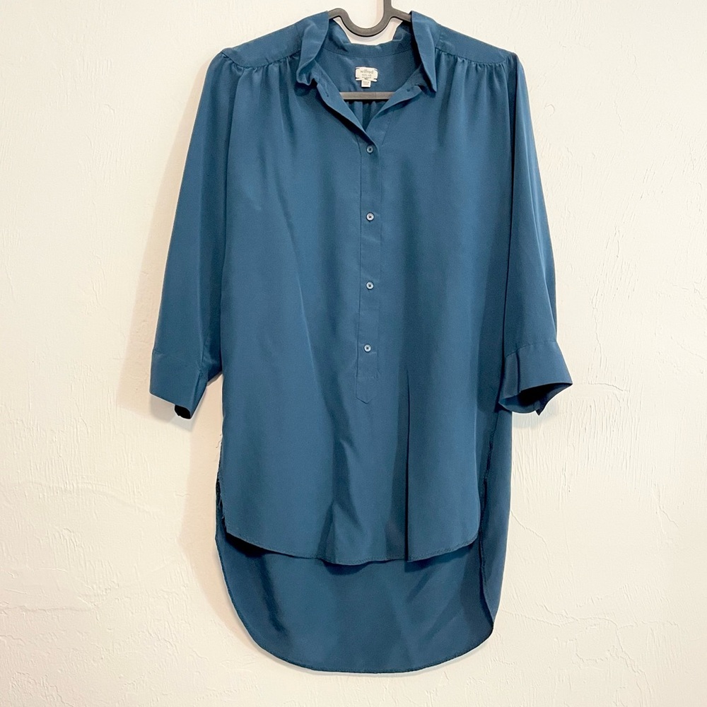 Pre-loved! ARITZIA WILFRED 100% Silk Button Down High Low Blouse!